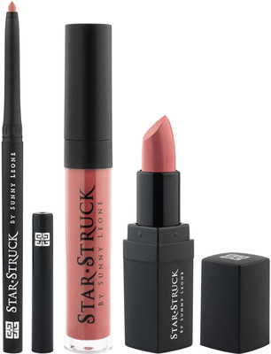 

Star Struck By Sunny Leone -Baby Doll, 3pc Lip Kit(Intense Matte Lip Color,Liquid Lip Color, Longwear Lip Liner)(Pack of 3)