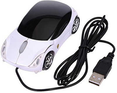 

Microware Mini Car shape Silver or White USB optical wired mouse innovative 2 headlights mouse for PC Wired Optical Gaming Mouse(USB 2.0, Silver)