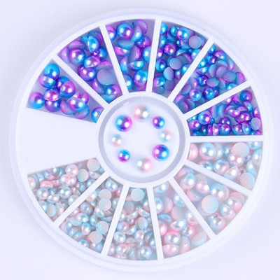 

Imported Gradient Flat Back Pearl Bead Decoration Blue White in Wheel Decor Nail Art(Gradient)