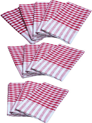 G S COLLECTIONS Duster Cloth, Multipurpose Kitchen Roti Napkin/Cloth, Table Duster Wiper Wet and Dry Cotton Cleaning Cloth (18 x 18 in) Set of 12 Pcs Red Multicolor Cloth Napkins(12 Sheets)