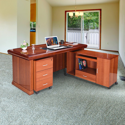

RoyalOak Retro Engineered Wood Office Table(Free Standing, Finish Color - Natural)