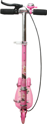 

Wembley Kids Pink Girl Character Folderable & Adjustable 3 Wheeler Scooty with Wide Foot Space Hand Brake and Attractive Bell(Pink)