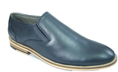 

ASM Blue Leather Slip On Shoes Slip On For Men(Blue