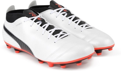 

Puma ONE 17.4 FG Football Shoes For Men(White, Puma white-puma black-fiery coral