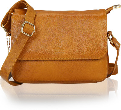 

HugMe.fashion Women Formal Tan Genuine Leather Sling Bag