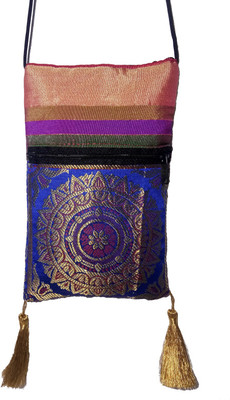37 ThirtySeven Girls Casual Blue Silk Sling Bag