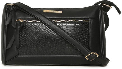 

Addons Women Casual Black PU Sling Bag