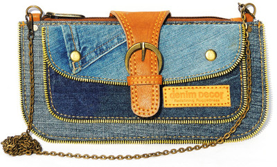denim decor Girls Evening/Party Blue Denim, Rexine Sling Bag