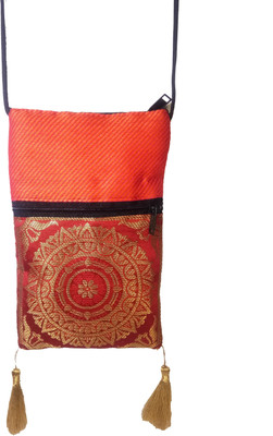 

37 ThirtySeven Girls Casual Red Silk Sling Bag