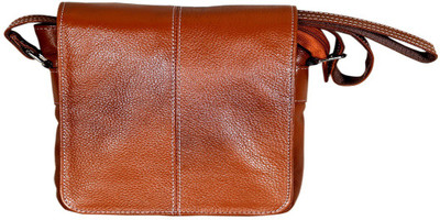 

HYATT Boys & Girls Casual Tan Genuine Leather Sling Bag