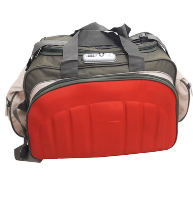 

Aqeeq 4-5 Days Vintage Traveller on 2 Wheels Red Green Small Travel Bag - Medium(Red, Green), Green;red