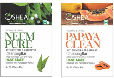 

OSHEA Herbals Neempure and Papaya Clean Cleansing Bar - 125 gm(250 g, Pack of 2)