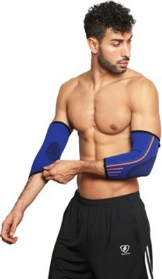 

SKULPTZ Professional Gym Weight Training Cross Fit Elbow Support (1 Pair) - Blue - Large Elbow Support(Blue