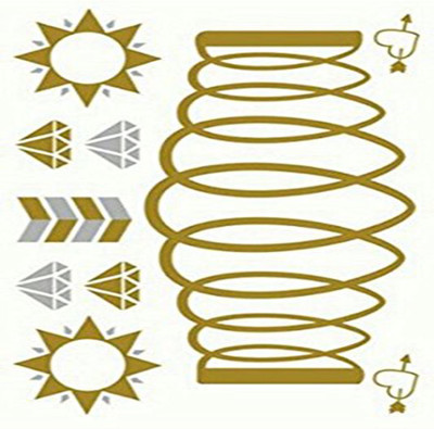 

Generic Metallic Gold Silver Black Jewelry Inspired Temporary Bling Flash TattooYW005(Floral, Tropical, Bohemian, Fruits, Star, Mixed etc)