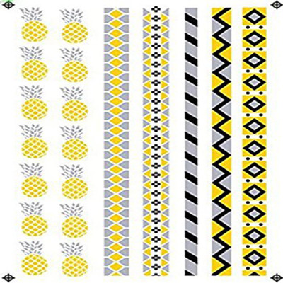 

Generic Metallic Gold Silver Black Jewelry Inspired Temporary Bling Flash Tattoo T0023(Floral, Tropical, Bohemian, Fruits, Star, Mixed etc)