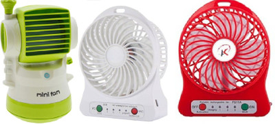 

Elegant Shopping Air Conditioner Rechargeable Fan Desktop Humidifier Fan Portable Cooling, Purple, White & Pink USB Fan, USB Humidifier(Green, White, Red)
