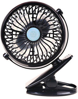 

SP Creation Mini Portable Rechargeable clip USB Fan(Black, Multicolor)