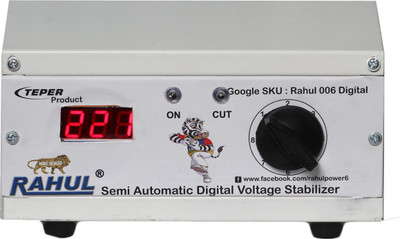 

Rahul 006c Digital 300 VA 140-280 Volt 1 LCD/LED TV +DVD/DTH/Music System Autocut Voltage Stabilizer Digital Autocut Stabilizer(White)