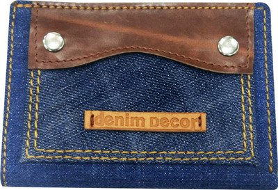 

Denim Décor Boys Blue Denim, Artificial Leather Wallet(6 Card Slots), Blue;brown
