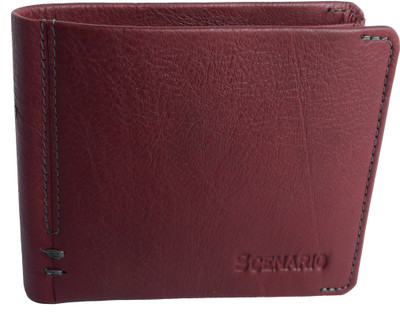

Scenario Men Black Genuine Leather Wallet(6 Card Slots), Maroon