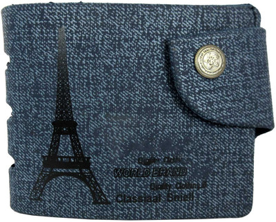 

Apki Needs Boys Tan Artificial Leather, Canvas Wallet(3 Card Slots), Blue
