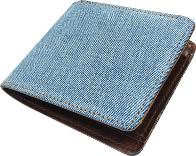 

Denim Décor Men Blue Denim, Artificial Leather Wallet(6 Card Slots), Blue;brown