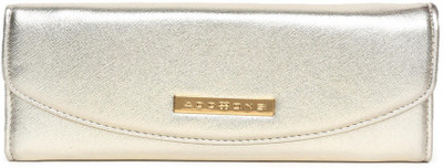 

Addons Women Evening/Party Silver Artificial Leather Wallet(8 Card Slots), Gold