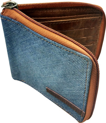 

Denim Décor Boys Blue Denim, Artificial Leather Wallet(6 Card Slots), Blue;brown
