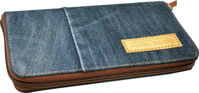 

Denim Décor Women Casual Blue Denim, Artificial Leather Wallet(12 Card Slots), Blue;brown