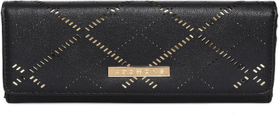 

Addons Women Casual Black Artificial Leather Wallet(8 Card Slots)