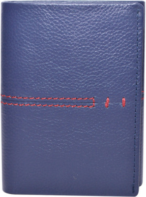 

Cut The Chase Men Blue Genuine Leather Wallet(7 Card Slots), Blue leather