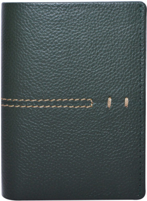 

Cut The Chase Men Green Genuine Leather Wallet(7 Card Slots), Green leather