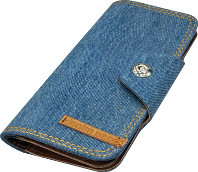 

Denim Décor Women Blue Denim, Artificial Leather Wallet(18 Card Slots), Blue;brown