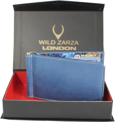 

wild zarza london Men Blue Genuine Leather Money Clip(8 Card Slots)