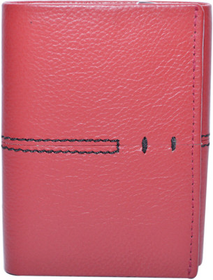 

Cut The Chase Men Red Genuine Leather Wallet(7 Card Slots), Red leather