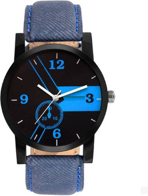 

Miss Perfect Blue Leather Belt 003 number watch for boys Watch - For Men