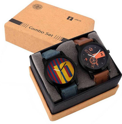 

Miss Perfect Leather Step 10 number and 001 Brown watches combo foe men Watch - For Boys