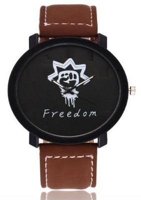 

Miss Perfect Black Dial Print Brown Belt watch for men Watch - For Men