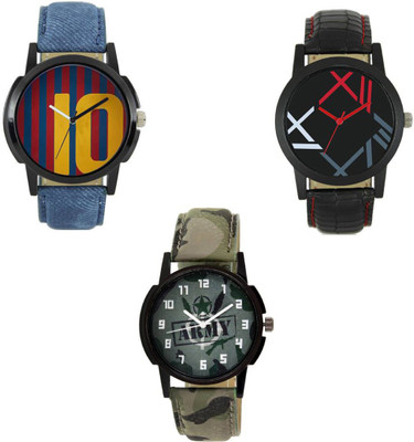 Rage Enterprise New Designer Dial Multi Leather Belt Re-31012 Men & Women Watch - For Boys