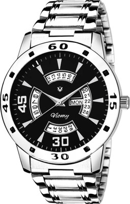 

VIOMY DD9006 STYLISH BLACK COLOR DIAL AND DAY & DATE WATCH WITH STAINLESS STEEL CHAIN DAY AND DATE Watch - For Men