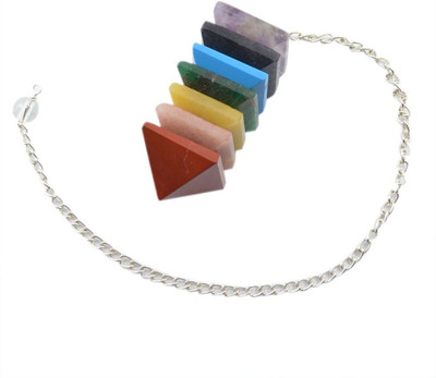 

Reiki Crystal Products Chakra Pyramid Douser – Reiki healing – Vastu – Feng Shui – Crystal Healing Decorative Showpiece - 5 cm(Crystal, Multicolor)