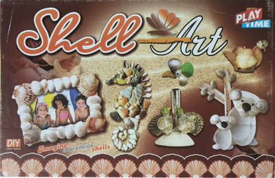

Playtime Shell Art Game for kids, Craft kits, Do it yourself, Stick different shells with fevicol to produce fine art works, DIY Activity game