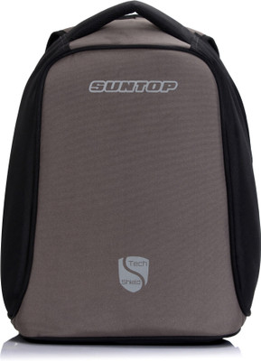 

Suntop TechShield Dual Anti Theft Laptop Backpack Bag with Waterproof Inbuilt Raincover & Inside Mesh Water Bottle Pocket| 28 Litres (Black & Grey color) 28 L Backpack(Grey, Black)