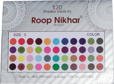 

Roop Nikhar Multicolor 120 Shades Plain Round Size Luxury Quality Bindi Set of 1 Pcs Forehead Multicolor Bindis(Bindi)