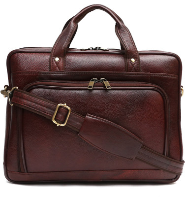 

Herbalife Nutrition 15 inch Leather Laptop Bag Large Briefcase - For Men & Women(Brown)