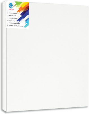 

KetKraft White Stretched Canvas Rectangle Linen Acid Free Pre Stretched Canvas (Set of 1)(White)
