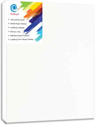 

KetKraft White Stretched Canvas Rectangle Linen Acid Free Pre Stretched Canvas (Set of 1)(White)