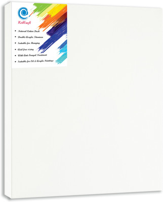 

KetKraft White Stretched Canvas Rectangle Linen Acid Free Pre Stretched Canvas (Set of 1)(White)