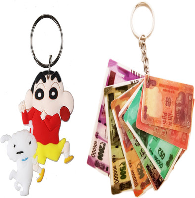 MGP FASHION pvc double sided shinchan and new indian currency combo gift key chain Key Chain(Multicolor)