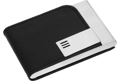 billionBAG Card Holder Top Quality Credit Card Package Card Holder Business Card Case Black Leather Visiting 15 Card Holder(Set of 1, Silver, Black)